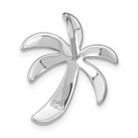 Sterling Silver Rhodium-plated Imitation Abalone Palm Tree Slide view 3