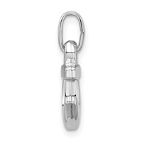 Sterling Silver Rhodium Plated Polished Anchor Charm view 2