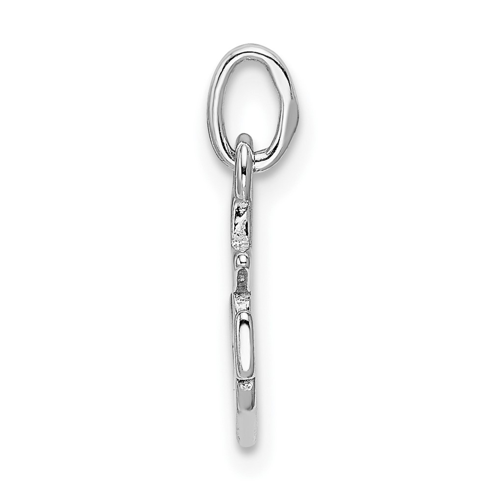 Sterling Silver Rhodium-plated Polished Anchor Charm (QC9256)