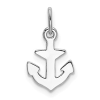 Sterling Silver Rhodium-plated Polished Anchor Charm view 3