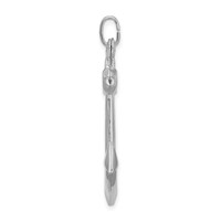 Sterling Silver Rhodium Plated Polished Anchor Charm view 2
