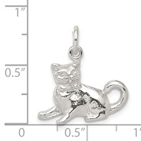 Sterling Silver Cat Charm view 3