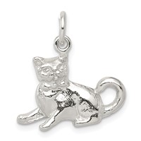 Sterling Silver Cat Charm view 1