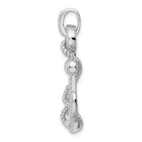 Sterling Silver Rhodium-plated CZ Anchor Pendant view 2