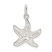 Sterling Silver Polished and Textured Starfish Charm view 3
