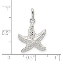 Sterling Silver Polished and Textured Starfish Charm view 4