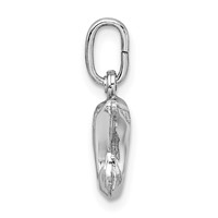 Sterling Silver Rhodium Plated Polished Jumping Dolphin Charm view 2