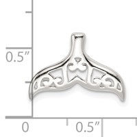 Sterling Silver Polished Filigree Whale Tail Chain Slide view 4