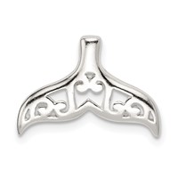 Sterling Silver Polished Filigree Whale Tail Chain Slide view 1