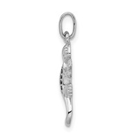 Sterling Silver Rhodium-plated Polished Black CZ Lizard Pendant view 2