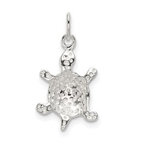 Sterling Silver Polished Turtle Charm view 3