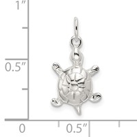 Sterling Silver Polished Turtle Charm view 4