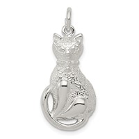Sterling Silver Cat Charm view 1