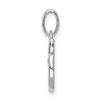 Sterling Silver Rhod-plated Polished Enamel & Glitter Fabric Apple Charm view 2