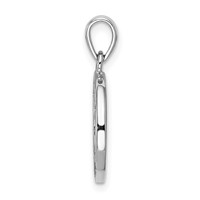 Sterling Silver Rhodium-plated Enamel Glitter Fabric Apple Cut-out Pendant view 2