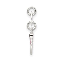 Sterling Silver Polished and Enameled Cupcake W Garnet Charm view 2