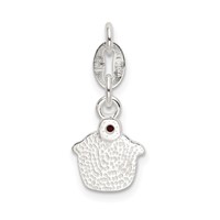 Sterling Silver Polished and Enameled Cupcake W Garnet Charm view 3
