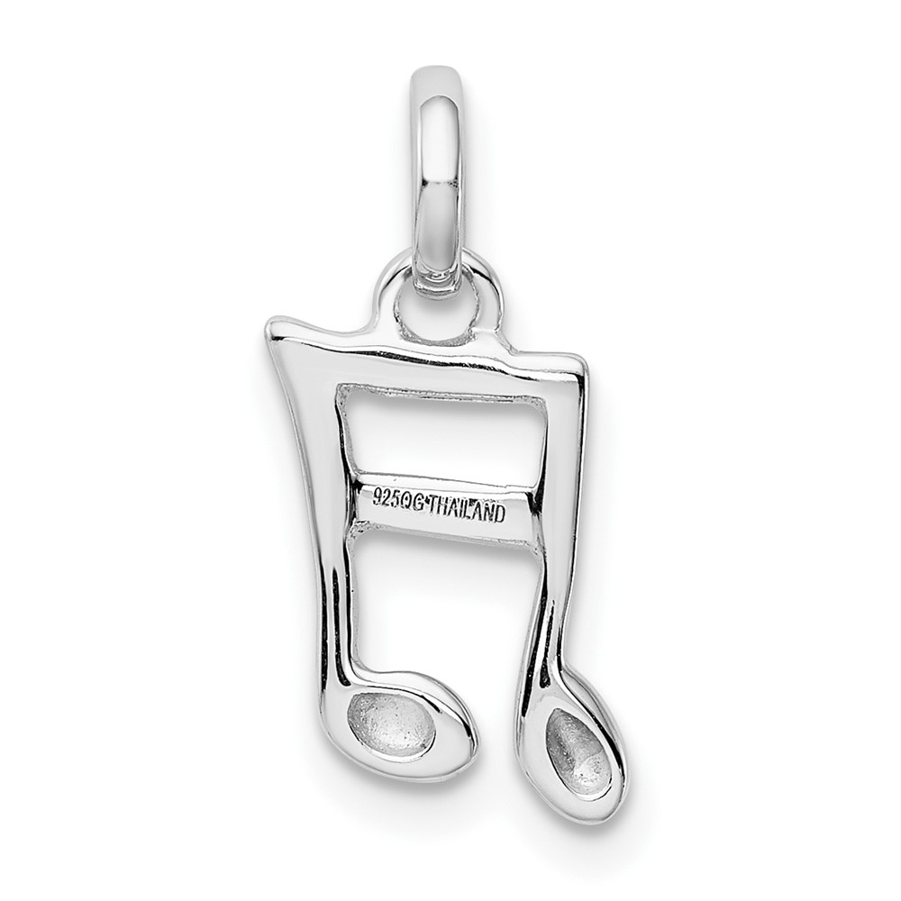 Sterling Silver Rhodium-plated Music Note Pendant (QC9293)
