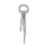 Sterling Silver Rhod-plated Polished Music Notes Charm view 2