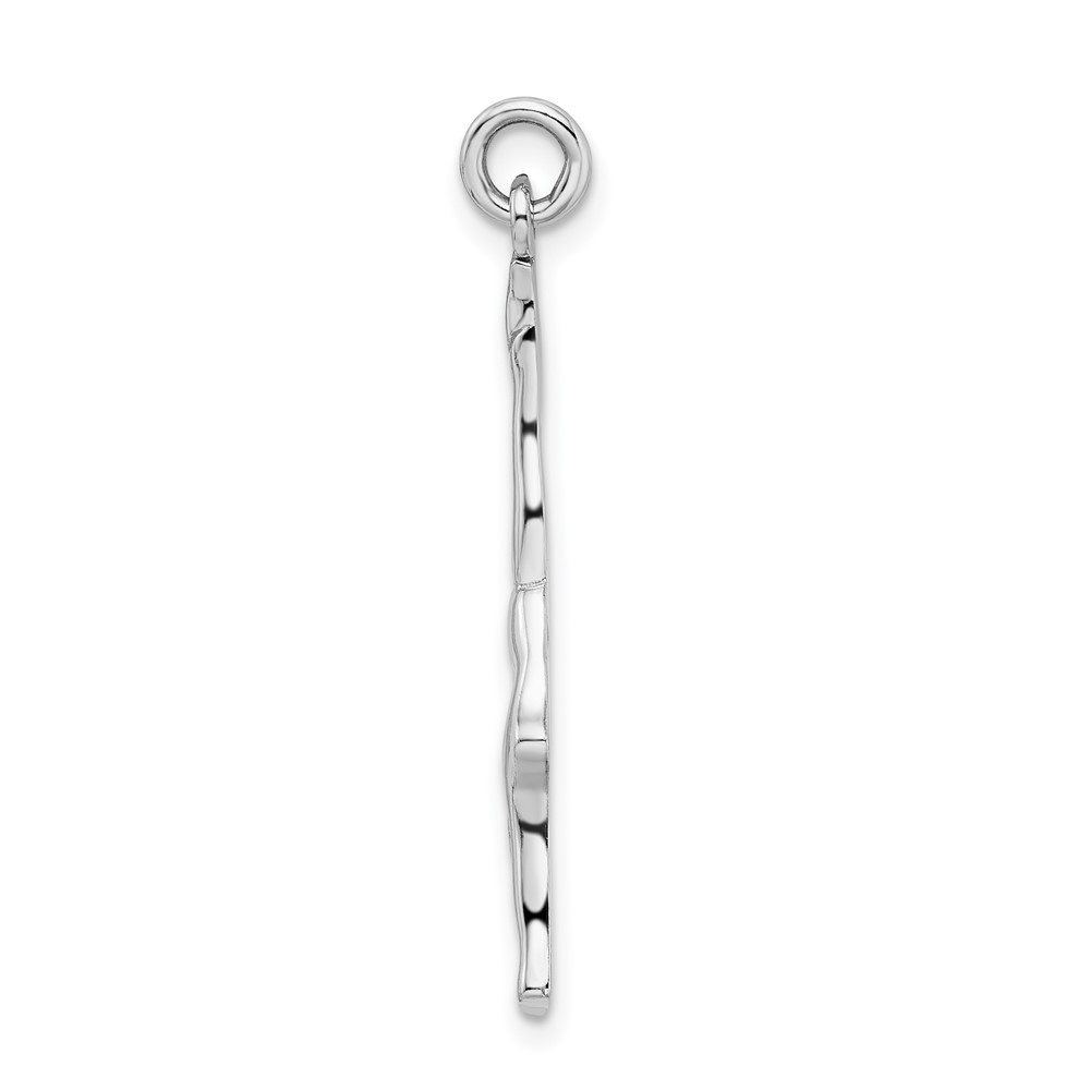 Sterling Silver Rhodium-plated Polished Gymnast Pendant (QC9299)