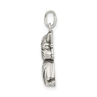 Sterling Silver Antiqued Cat Charm view 2