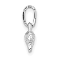 Sterling Silver Rhodium Plated Polished Elephant Charm view 2