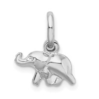 Sterling Silver Rhodium Plated Polished Elephant Charm view 3