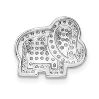 Sterling Silver Rhodium-plated CZ Elephant Slide Pendant view 3