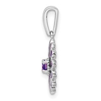 Sterling Silver Rhodium-plated Amethyst and Enamel Pendant view 2