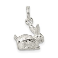 Sterling Silver 3-D Rabbit Charm view 3