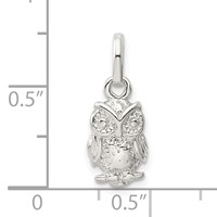 Sterling Silver Polished Owl Charm view 4