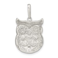 Sterling Silver Mop and Onyx Owl Pendant view 3