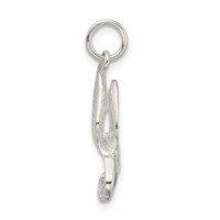 Sterling Silver Polished and Diamond-cut Eagle Pendant view 2