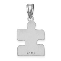 Sterling Silver Rhod-plated Enameled Autism Puzzle Piece Pendant view 3