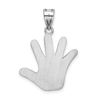 Sterling Silver Rhod-plate Enamel Autism Handprint Pendant view 3