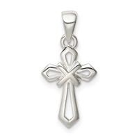Sterling Silver Polished Cross Pendant view 1