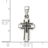 Sterling Silver Antiqued Cross Pendant view 4
