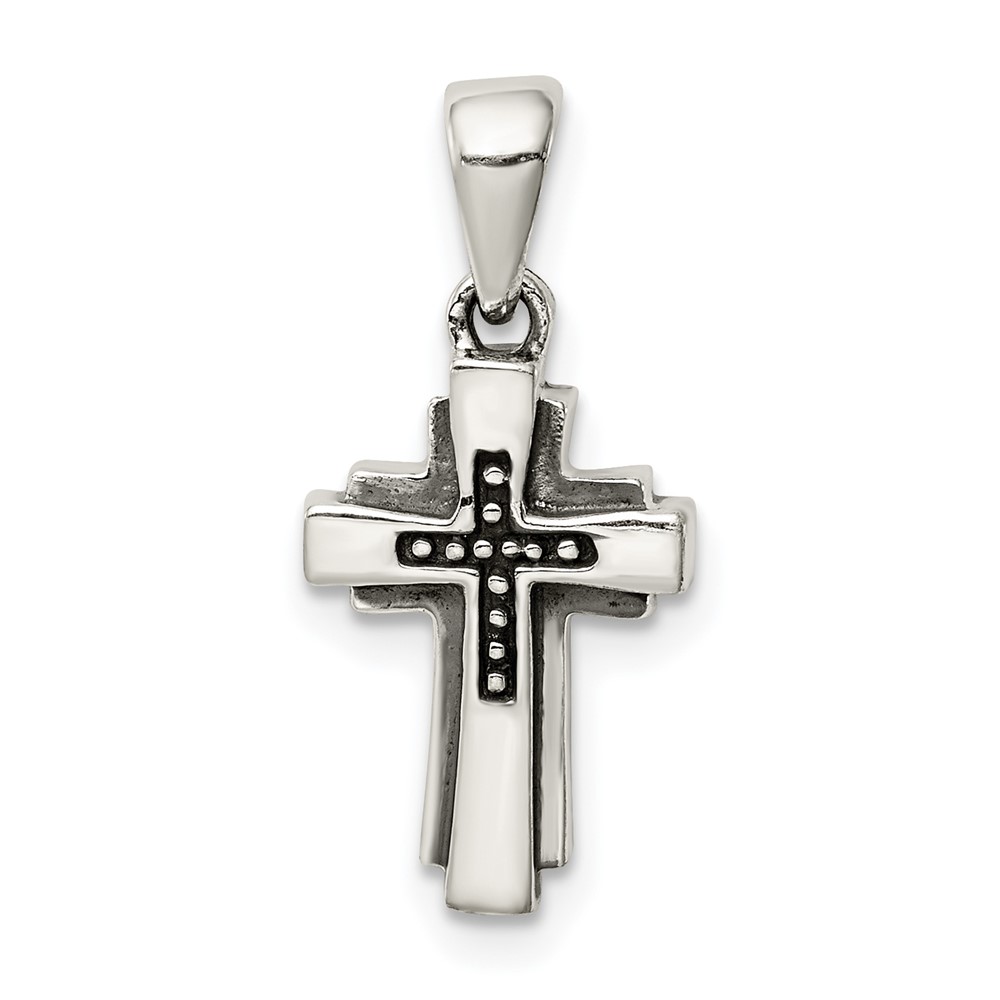 Sterling Silver Antiqued Cross Pendant