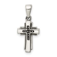 Sterling Silver Antiqued Cross Pendant view 1
