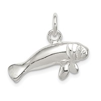 Sterling Silver Manatee Charm view 1
