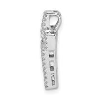 Sterling Silver Rhodium-plated Pink & White CZ Cross Chain Slide view 2