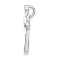 Sterling Silver Rhodium-plated CZ Cross Chain Slide view 2