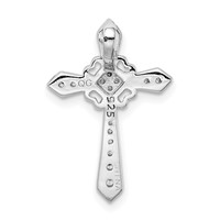 Sterling Silver Rhodium-plated CZ Cross Chain Slide view 3
