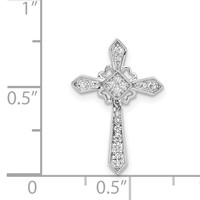 Sterling Silver Rhodium-plated CZ Cross Chain Slide view 4