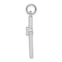 Sterling Silver Rhodium-plated CZ Cross Pendant view 2
