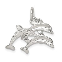 Sterling Silver Dolphins Charm view 4