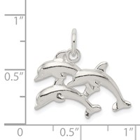 Sterling Silver Dolphins Charm view 3