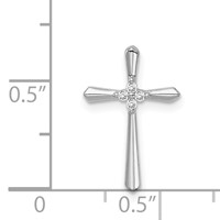 Sterling Silver Rhodium Plated CZ Cross Chain Slide Pendant view 4