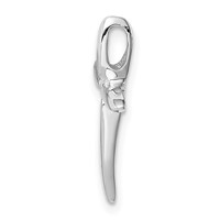 Sterling Silver Rhodium-plated Center CZ Passion Cross Chain Slide view 2