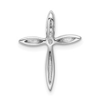 Sterling Silver Rhodium-plated Center CZ Passion Cross Chain Slide view 3